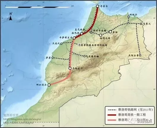 摩洛哥丹卡高铁线路图