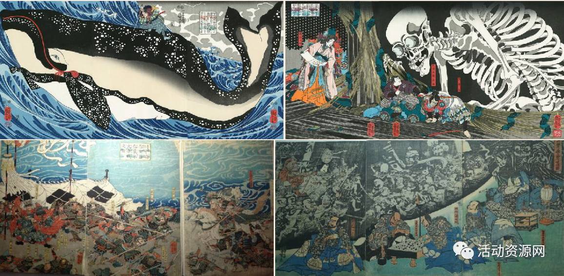 浮世绘有肉笔画与版画之分,而大部分的浮世绘作品是套色木版画,其