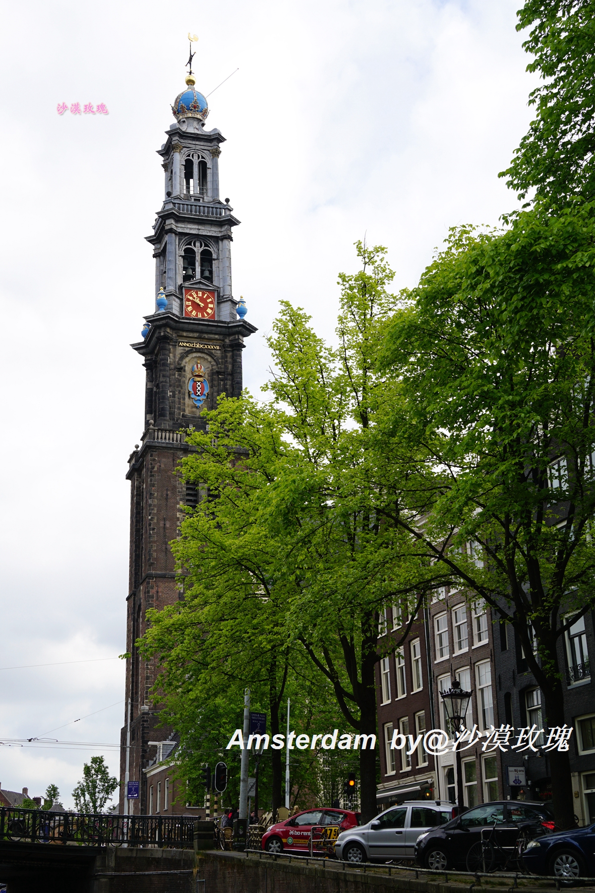 船行至王子运河,高耸的是阿姆斯特丹的西教堂(westerkerk),教堂建于17