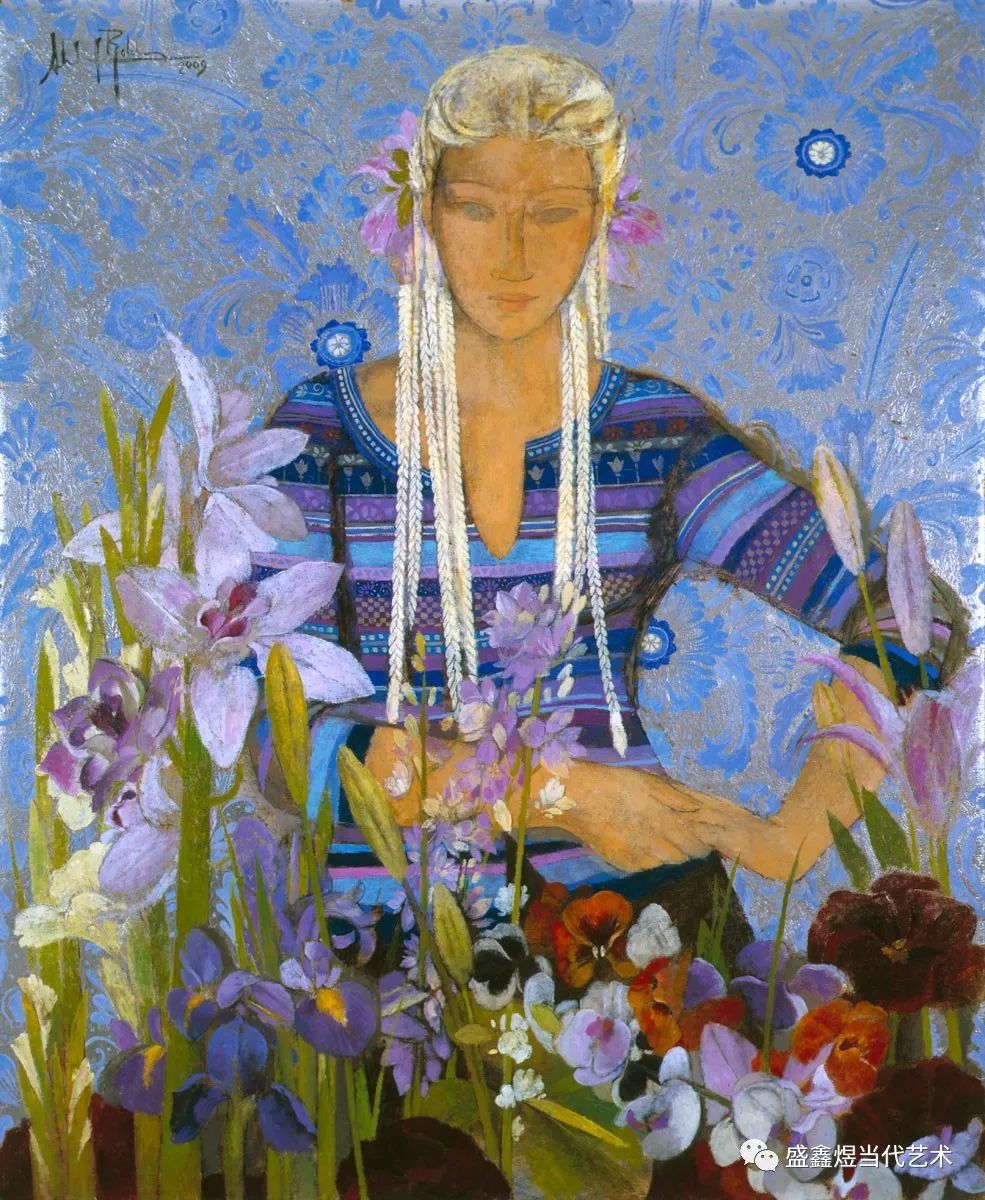 西班牙艺术家 alfredo roldan 与《女人与鲜花》