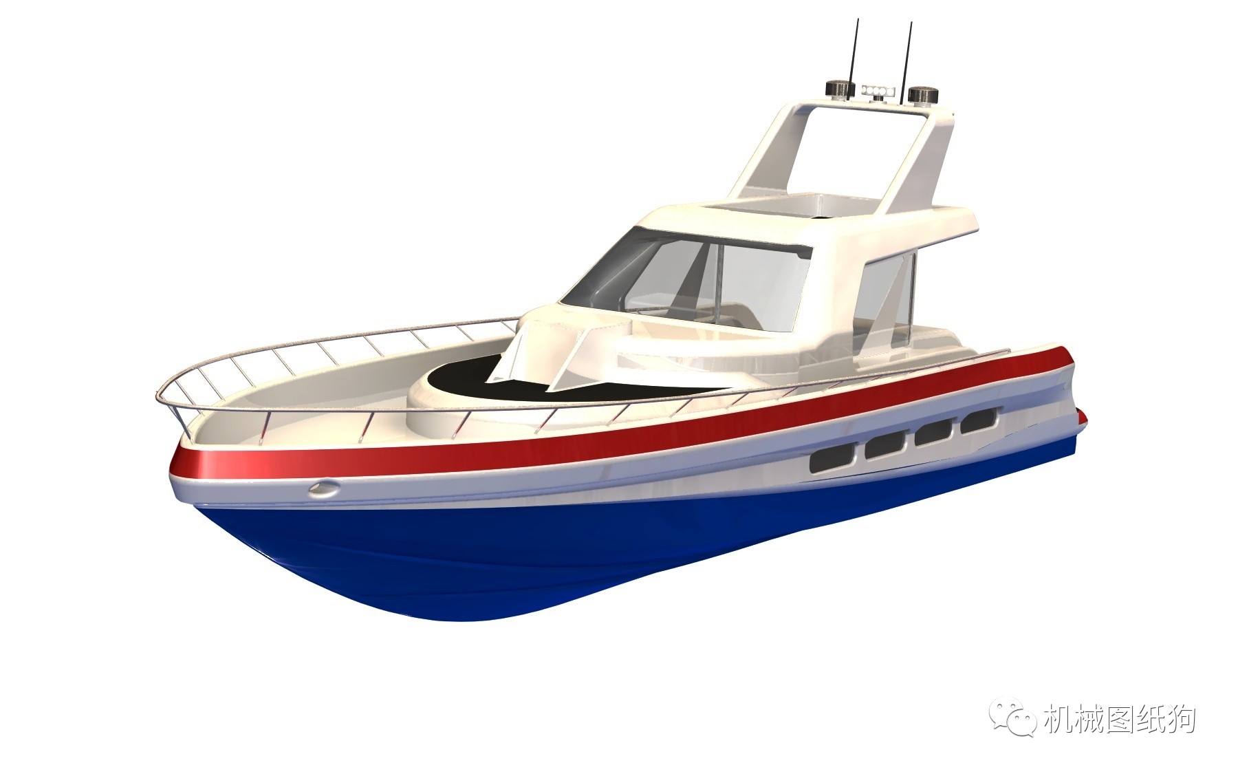【海洋船舶】快艇纸 小船模型设计 step格式