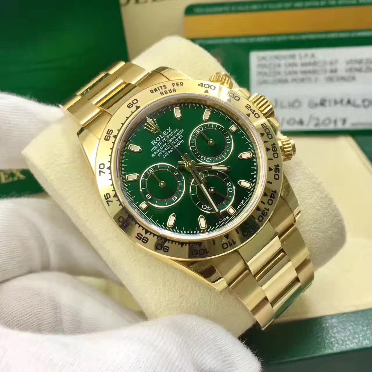 rolex劳力士迪通拿 116508 绿色盘面18k黄金 稀缺表款