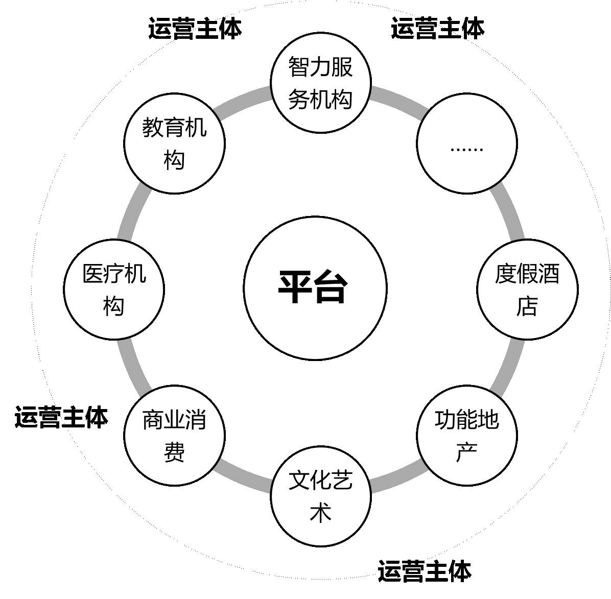 重资产的多核专业运营模式示意图