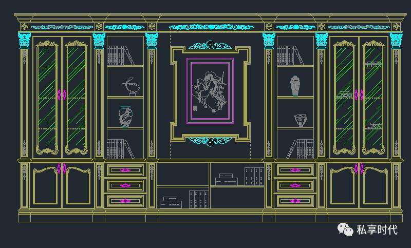 干货分享橱柜衣柜书柜cad素材