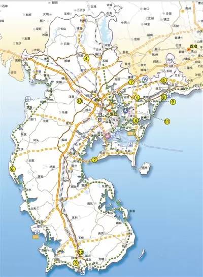 规划中的广东滨海公路湛江段线路图.图片