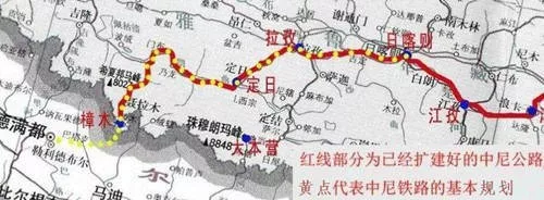 中尼铁路规划路线