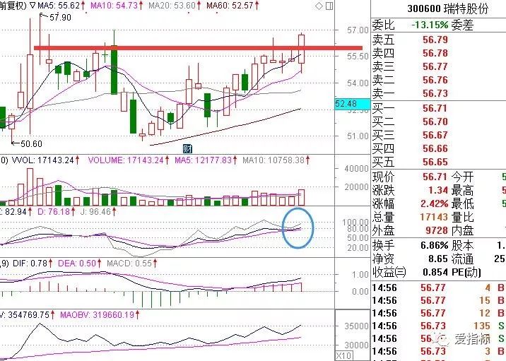 300600瑞特股份 技术6 7系列(指标 选股预警)图展示 6个指标配合参考