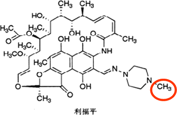 与利福平比较① 结构: 利福平甲基被环戊基取代