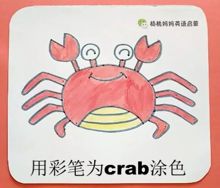 英语萌萌画crab螃蟹