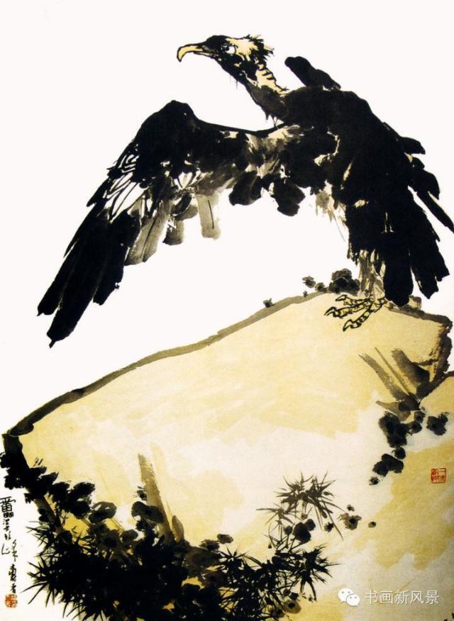 书画潘天寿笔下的鹰鹫图泼墨淋漓英气袭人