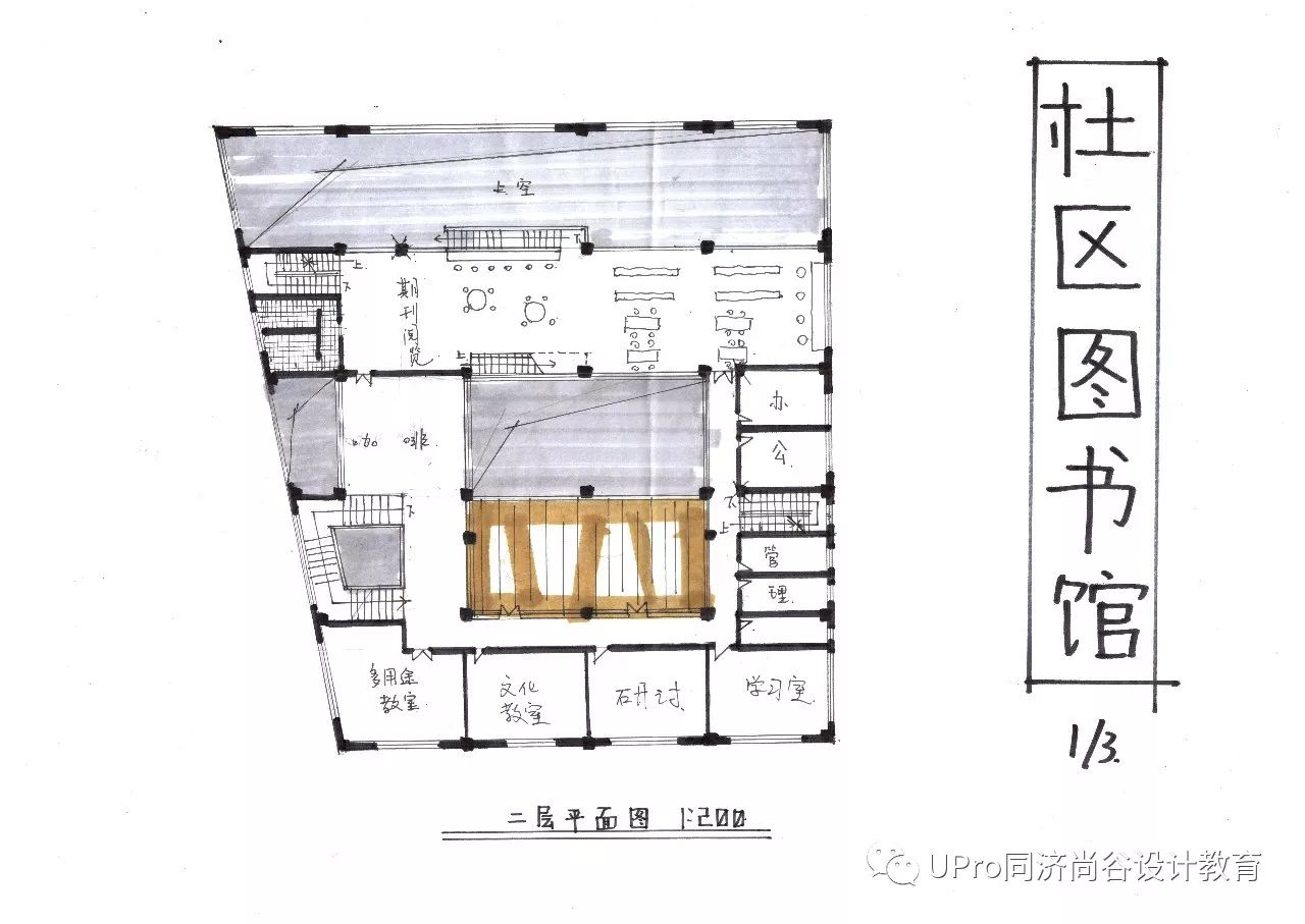 模拟考试评图 | 天大15初试-社区图书馆设计