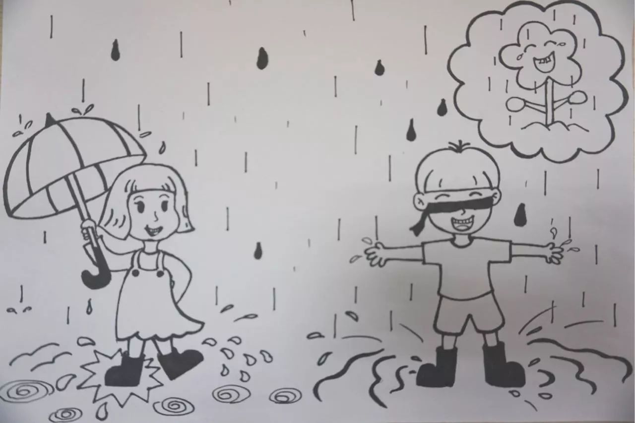 雨中的人简笔画人物-图库-五毛网