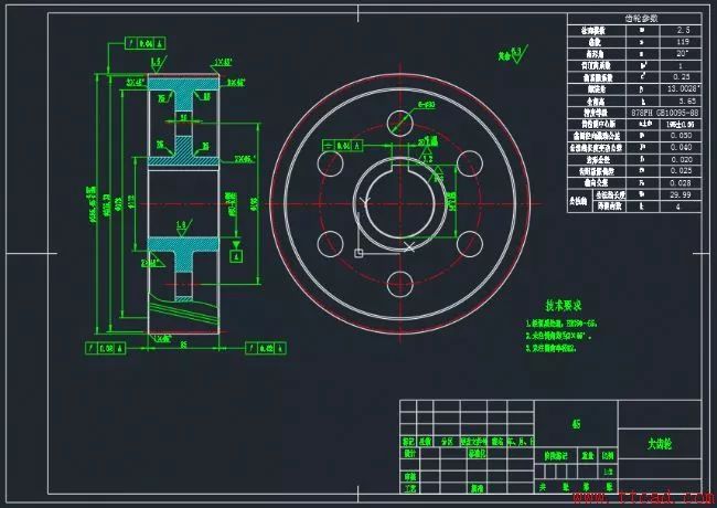 autocad2018绘制齿轮零件图