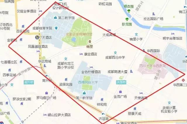 图/三国蜀汉城规划区域示意