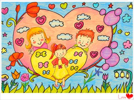 幼儿园感恩节儿童画作品:一笔一画涂出感恩,让节日