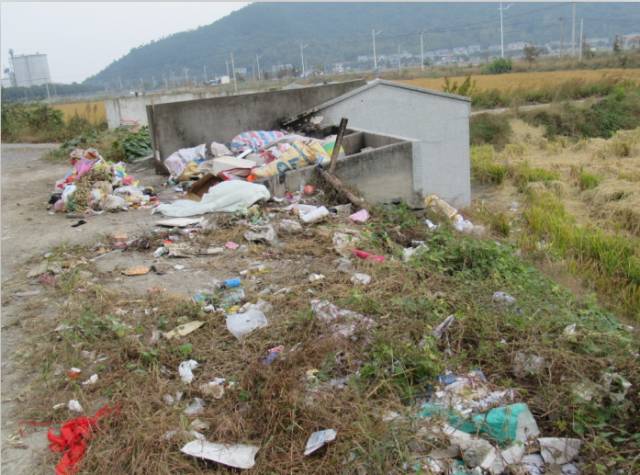 西周镇虎山村路边垃圾