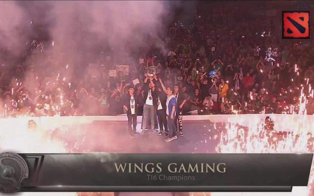 dota2 向曾经的功臣致敬 完美盛典为wings颁发ti6冠军