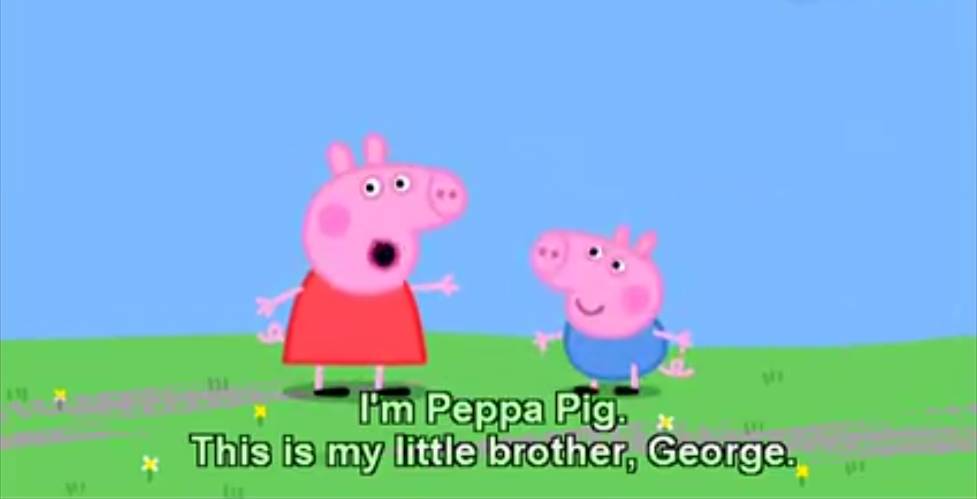 i am peppa pig. this is my little brother, george.