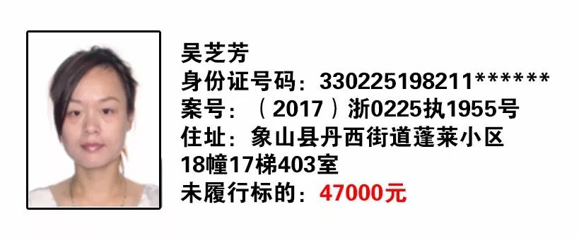 【曝光】象山人民法院再次集中曝光40名"老赖,有你认识的吗?