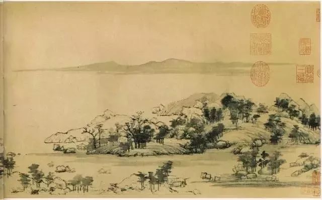 黄公望踏遍了富春江两岸,背着画卷带着干粮一路前行.