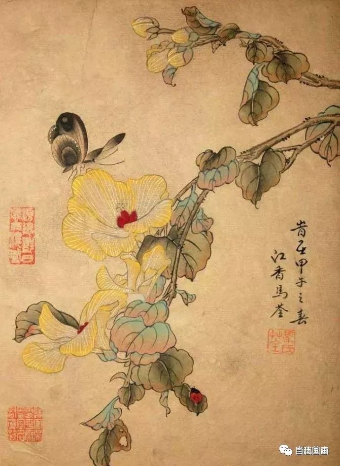 清代女画家马荃《花鸟虫草》册页欣赏