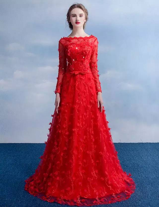 婚纱红色礼服_红色古装婚纱礼服图片