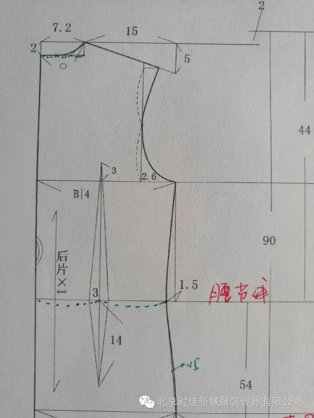 袖片画法|1,袖长:20cm2,袖山深:ah|3(ah是前后袖笼弧长总和)3,定袖