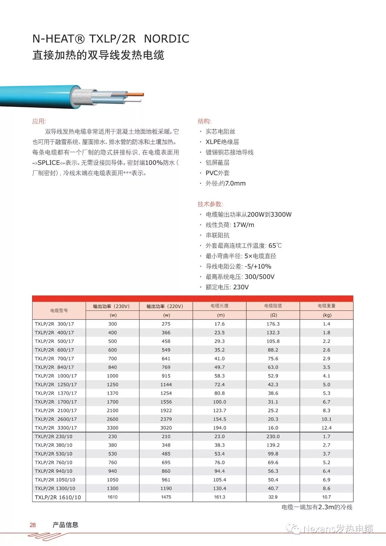 耐克森防海水发热电缆技术难点