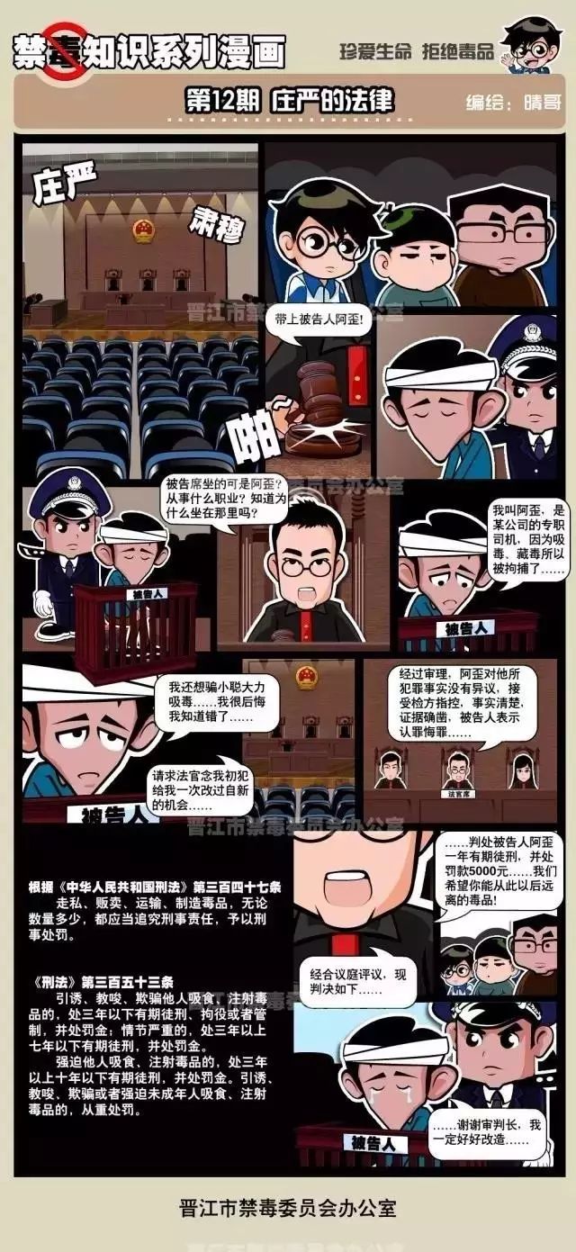 禁毒宣传漫画通过活泼可爱的漫画人物,生动活泼的故事情节,浅显易懂