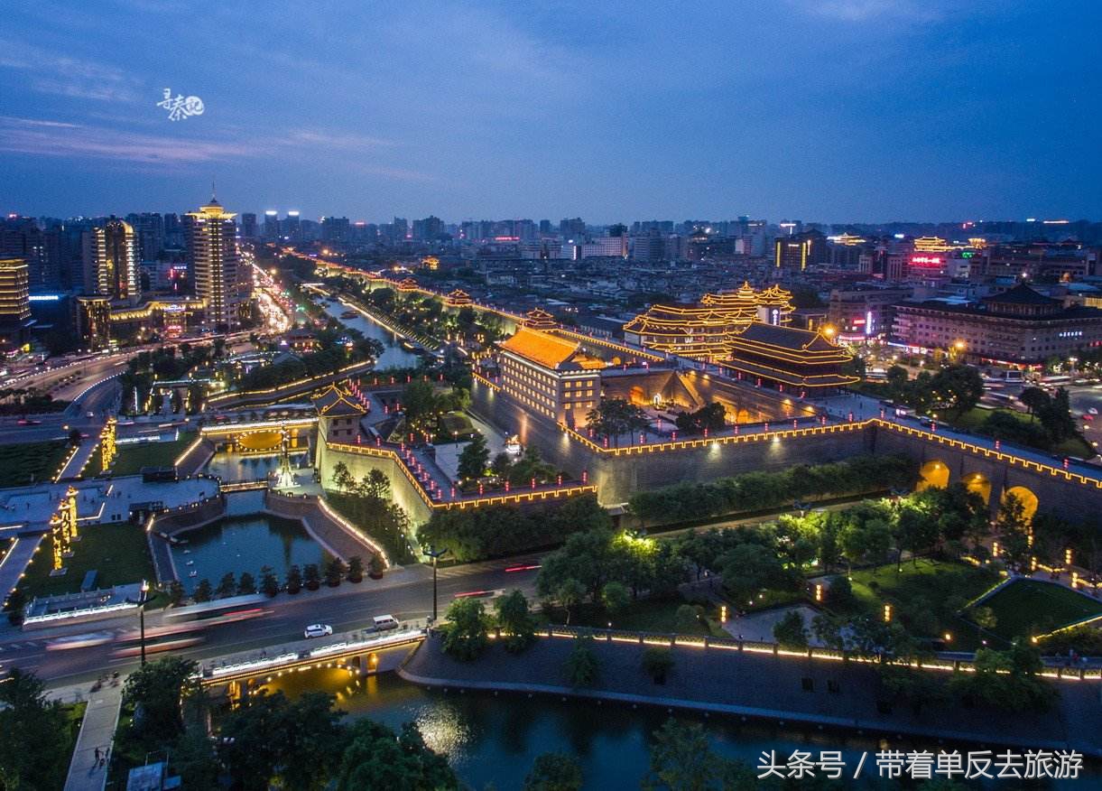 西安夜景航拍图