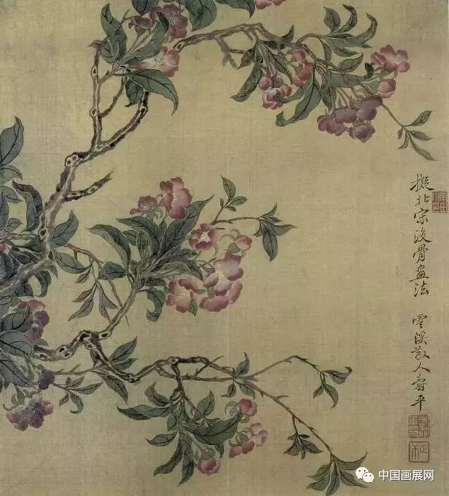 拟北宋没骨画法樱桃荼蘼山桃花影落空庭如许长白芍药葡萄图蔷薇临赵昌