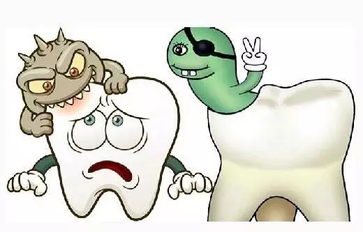 日常如何保护牙齿,漂亮, 卡通漫画, 牙齿, 带, 蛀牙