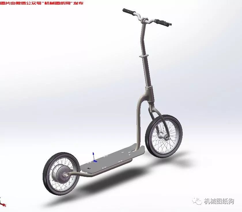 【其他车型】kick scooter电动滑板车3d模型图纸 x_t格式