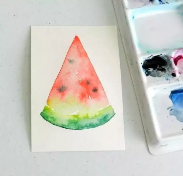 如何画一块西瓜