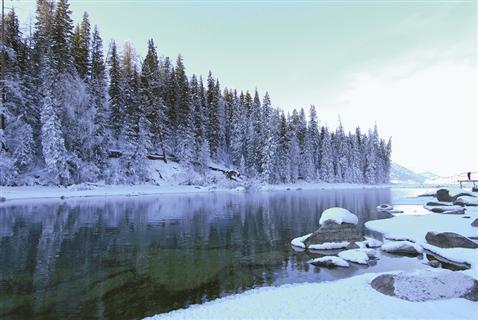 新疆阿勒泰雪景,如诗如画