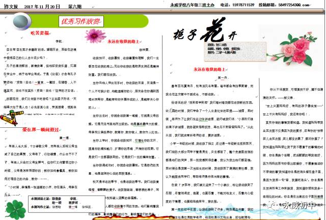 班级周报丨作文周报里开出灿烂之花
