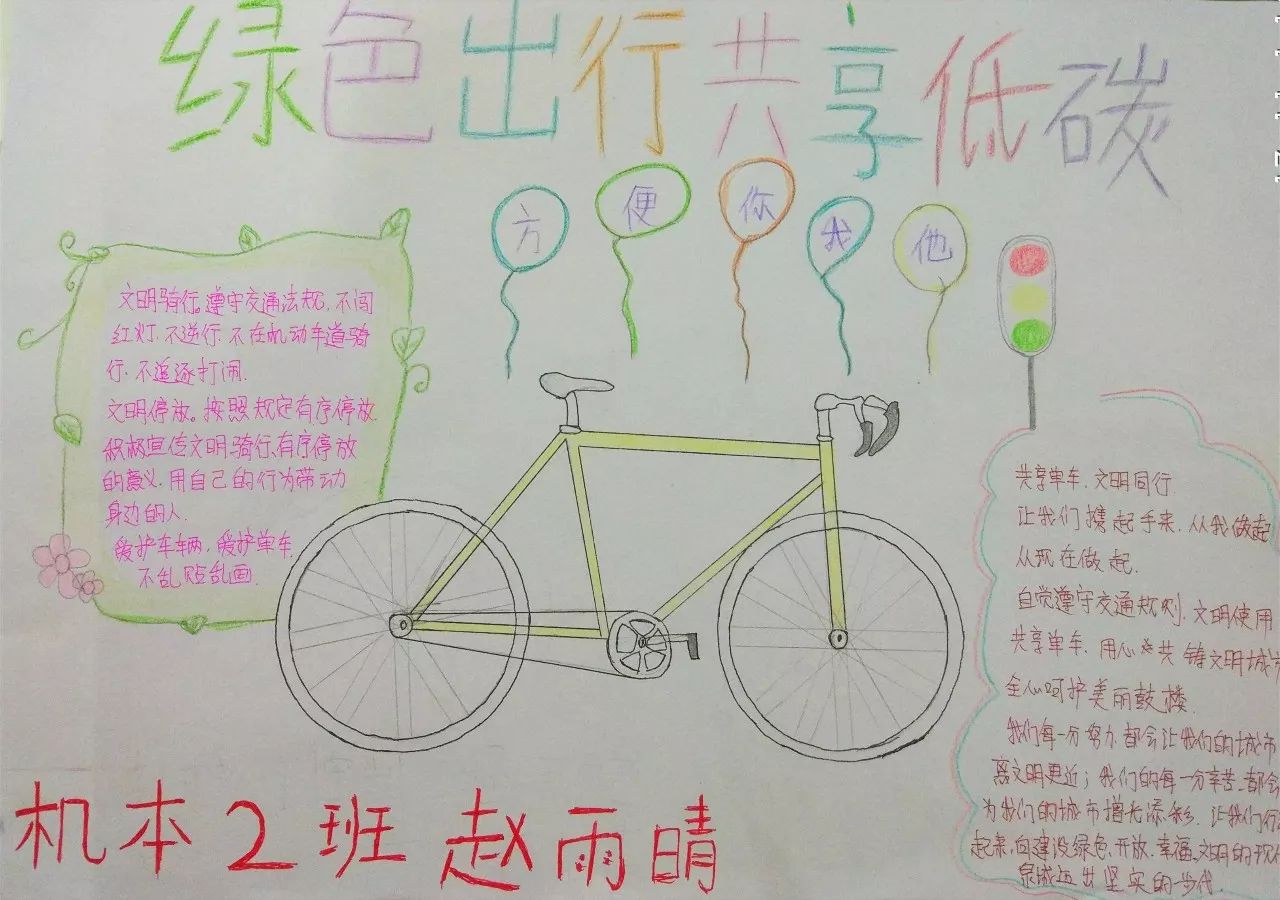 宿舍纷纷响应号召 提交了色彩缤纷的创意手绘海报 争当文明共享单车的