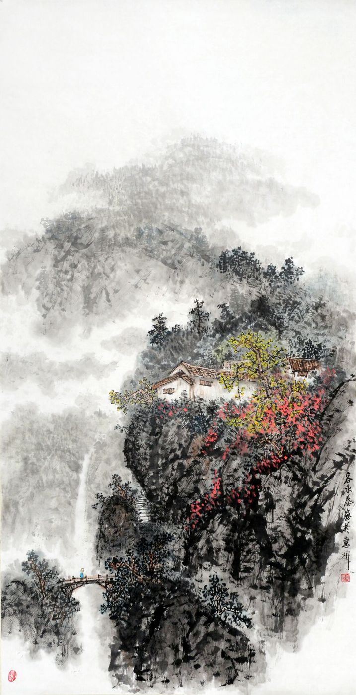 容永泰课稿:目睹山水画"山村秋色"的诞生过程