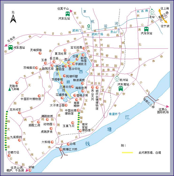 搭一辆公交看遍杭州最美的六处风景以及杭州6条登山路线图