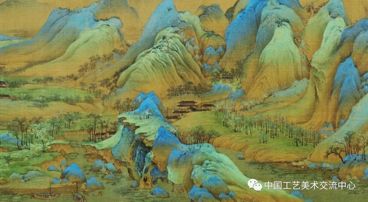 传世名画:千里江山图与千里江山掐丝珐琅