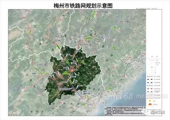 瑞梅铁路经会昌安远寻乌平远至梅州,争取200公里/小时标准建设