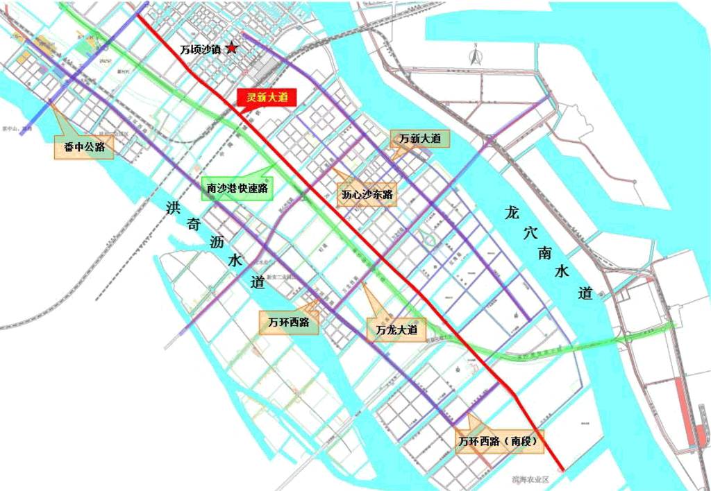 南沙万顷沙要飞灵新大道扩建双向八车道工程超详细规划出炉围观