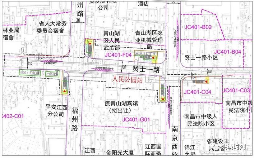 人民公园站 五个出入口