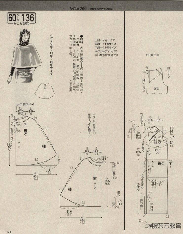 图纸集 | 女士斗篷,大衣,卫衣的纸样合集