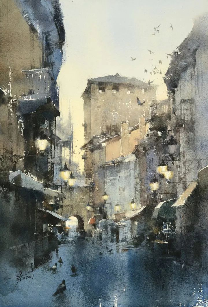 简忠威 《奥斯塔的清晨》 55×37cm