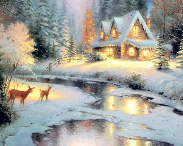 温馨动人的油画作品,艺术是冬天最温暖的篝火.