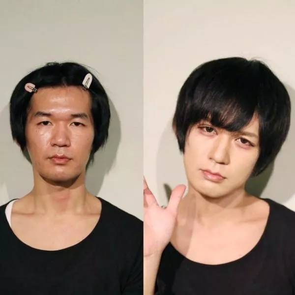看完日本男生的化妆对比图,你会发现男生化起妆来,真的没女生什么事!
