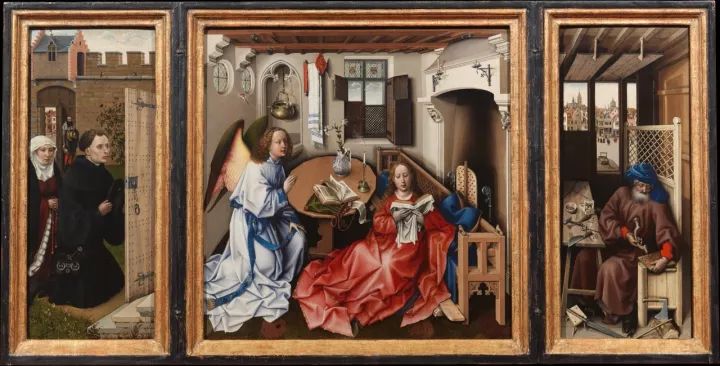 《受胎告知》workshop of robert campin (netherlandish, ca.