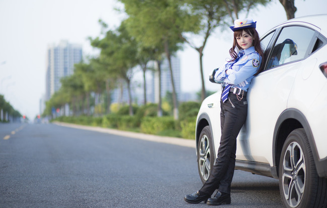 性感小女警小皮裙子 d.va 守望先锋 cosplay