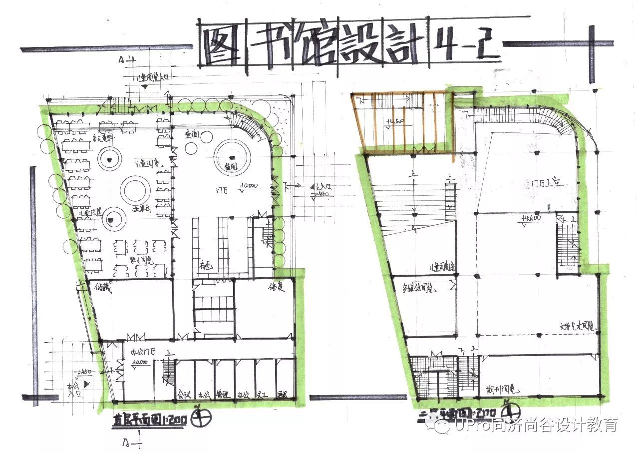 模拟考试评图 | 天大15初试-社区图书馆设计